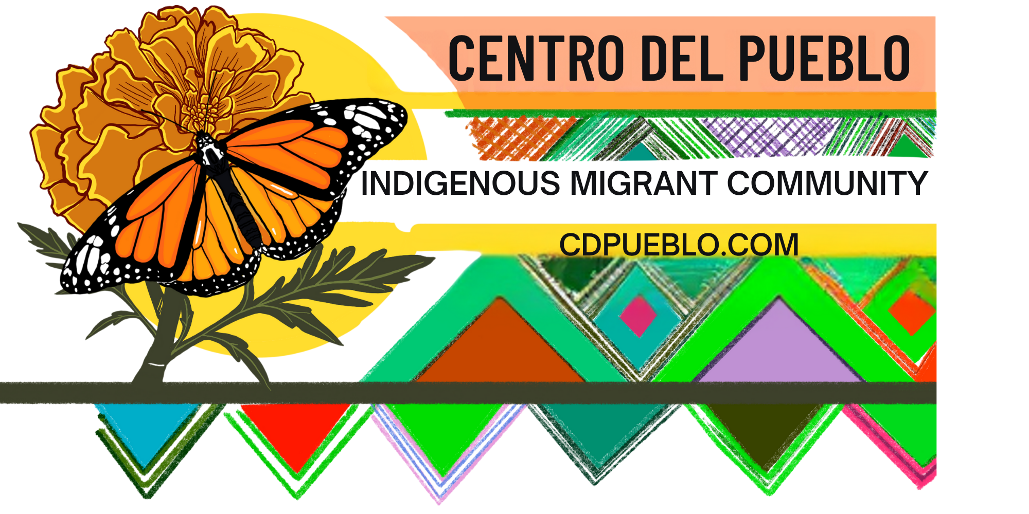 Centro del pueblo logo butterfly